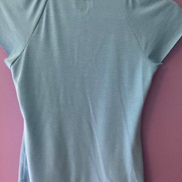 Blue Girls Top with Asymmetrical Ruffle Detail size 12/14 - Picture 2 of 6